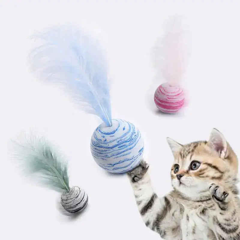 Cat Toy Feather Ball